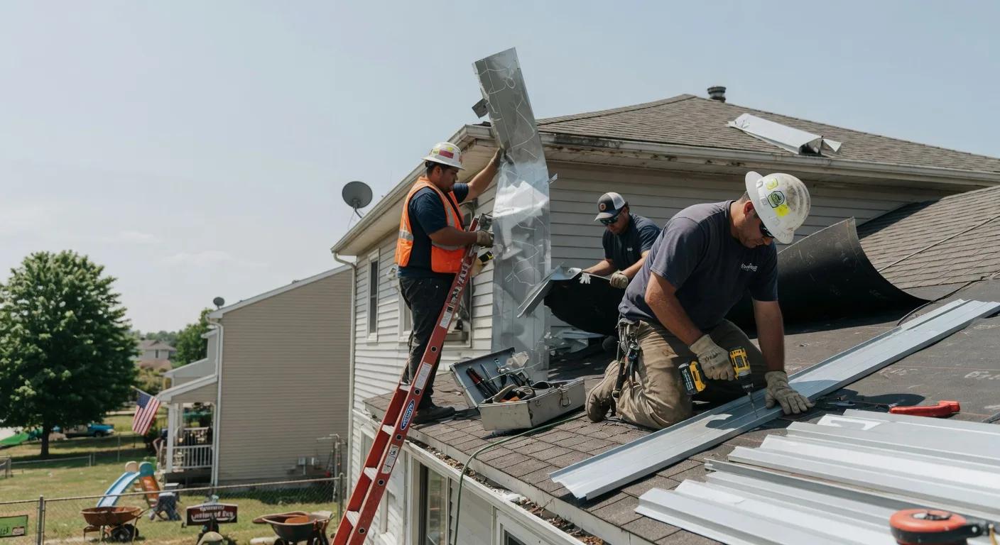 Storm Damage Metal Roof Repair in Rose Hill, IA